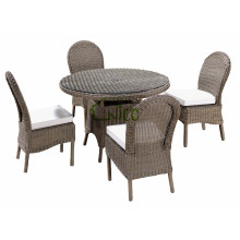 DS- (6) mobília ao ar livre novos produtos rattan mesa de jantar redonda e cadeira